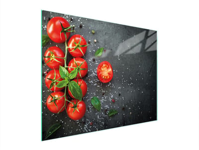 TMK ArtDeko Serie - Glazen Snijplank - 52x40 cm - Tomatenmotief - Hittebestendig