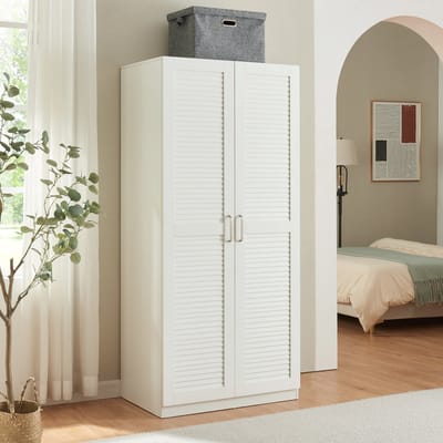 Kledingkast Finning 176x80x52 cm wit [en.casa]