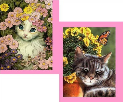 VDTOYS® DIAMOND PAINTING volwassenen - ronde steentjes - VOORDEELSET - SET VAN 2 posters medium formaat - nieuwe tekeningen - 35x45 cm - VDTR041+VDT042