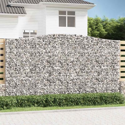 vidaXL - Schanskorven - 6 - st - gewelfd - 400x50x220/240 - cm - ijzer