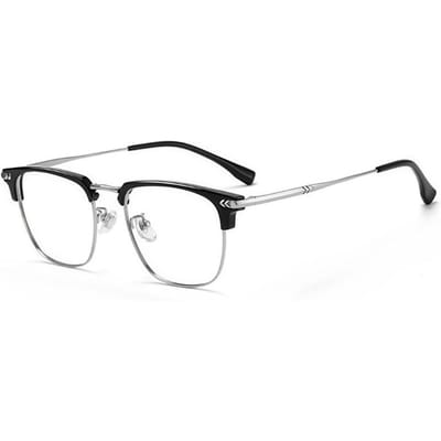 1/2 STUKS Halve Frame Zilveren Brilmontuur Eenvoudig Stijlvol Dagelijks Paar Effen Luiheid Bril gray