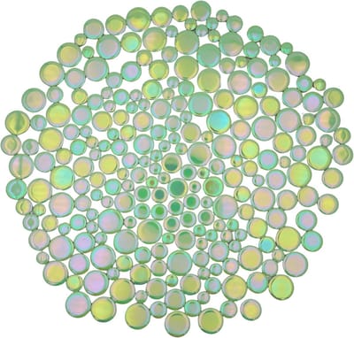 Iriserende Mozaïektegels - Glanzende Cirkels - Doe-het-zelf Decoratie - Duurzaam Keramiek - 4 mm Dikte - Groen