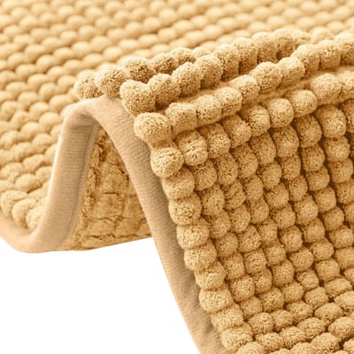 Badmat, antislip, 40 x 60 cm, zachte en comfortabele badmat, super absorberende pluizige badmatten voor badkamer, machine, wasbaar, sneldrogend, kameel