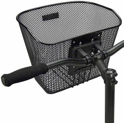 Fietsmand Voorwiel - Stuurmand Fiets - Boodschappen Vervoeren - Gepatenteerde Touwspanning - 16 Liter Inhoud - Zwart