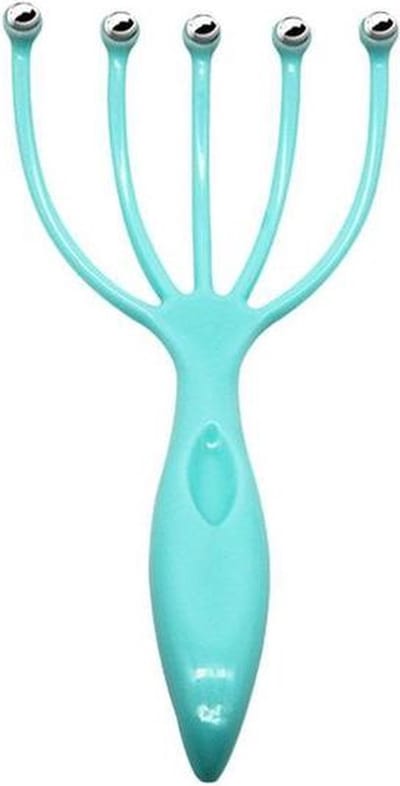 WiseGoods Hoofdhuid Massage Apparaat - Nek & Hoofdmassage Spin - Ontspanning - Vijf Vinger Massager - Massage Accessoires - Blauw