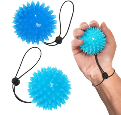 Handtrainer Bal - Vingerversterker & Gripsterkte Trainer - Verbetert Flexibiliteit, Verlicht Polspijn - Handtherapiebal voor Carpale Tunnelsyndroom, Artritis - Blauw - 1 Set