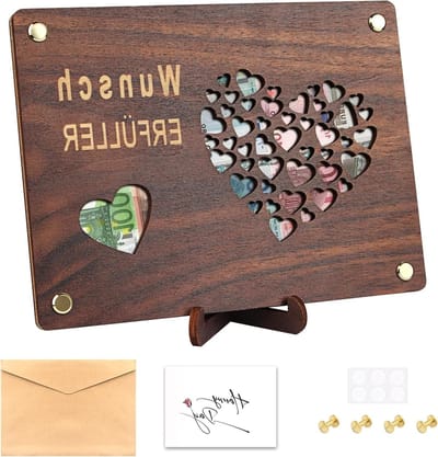 Persoonlijk Houten Hartvormig Fotoalbum voor Trouwen - Unieke Decoratie en Cadeau voor Bruidsparen, Bewaar je Herinneringen met Stijl