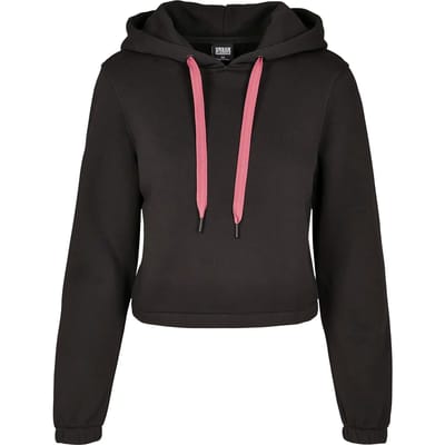 Dames sweatshirt met capuchon urban Classic contrat drawtring
