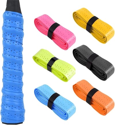 Racketgrepen - 6 Stuks - Overgrip - Anti Slip Racket Grip Tape - 110 x 2,5 cm - Badminton grip tape - PVC+EVA - Tennis racket grip tape - Sport accessoires - Vervangende overgrip - Zelfklevende - Voor tennisrackets, badminton - 6 kleuren