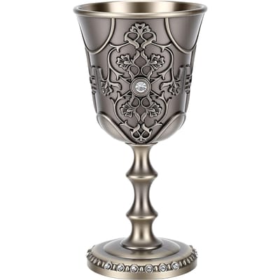 Coupe Métallique Estampée Vintage Décorative Gravure Florale 3D Coupe pour Mariage Fête Décoration Intérieure Bronze Antique gray
