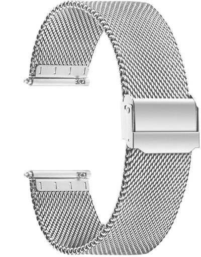 Milanees bandje - geschikt voor Garmin Venu (2 Plus) / Venu SQ (2) / Vivomove (Style - Sport) / Vivoactive 3 / 5 / 6 / Forerunner 55 / 165 / 245 / 645 / 570 - 42mm - zilver