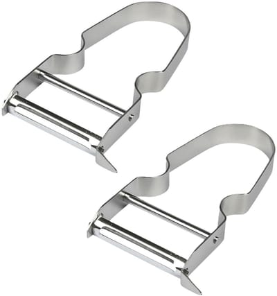 Benson Kook/keuken gerei - 2x - schilmes/dunschiller - zilver - RVS - 11 x 6.5 cm