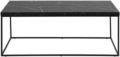 Salontafel Brennero Rechthoek Zwart Marmerlook 110cm - Giga Living