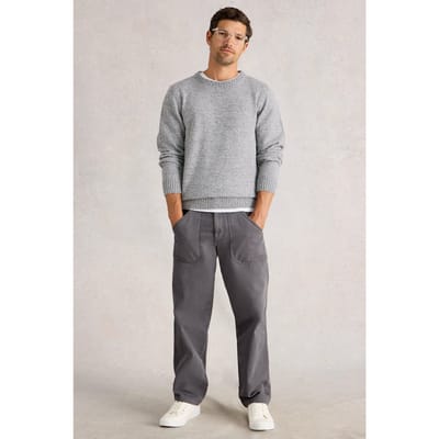 White Stuff Twisted Crew Charcoal Grey Taglia: L | Maglioni a maglia Outlet | Uomo | Nero