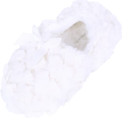 Crème pantoffels met strik