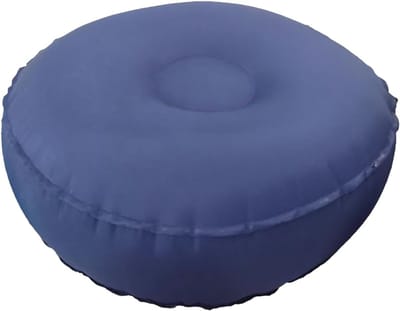 Meditatiekussen Opblaasbaar - Yoga Balanskussen - Ontspanning en Gebed - Draagbaar en Opvouwbaar - 42x15 cm - Donkerblauw