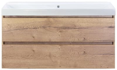 Maxx XL Badmeubelset 120 cm - Natuur Eiken - Wastafel Just Enkel Zonder Kraangat