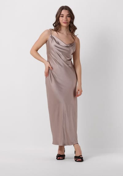 Notre-V Satin Strap Dress Jurken Dames - Rok - Jurk - Taupe - Maat L