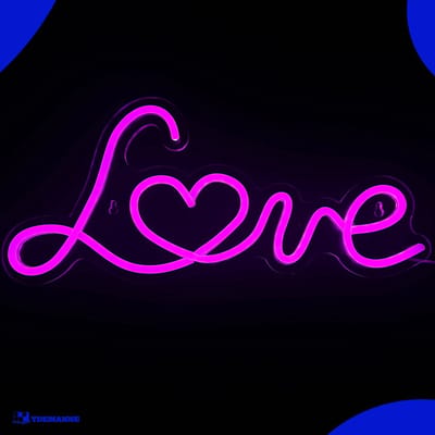 Neon Lamp - Love Hart Roze - Dimbaar - Incl. Ophanghaakjes - Neon Sign - Neon Verlichting - Neon Led Lamp - Wandlamp