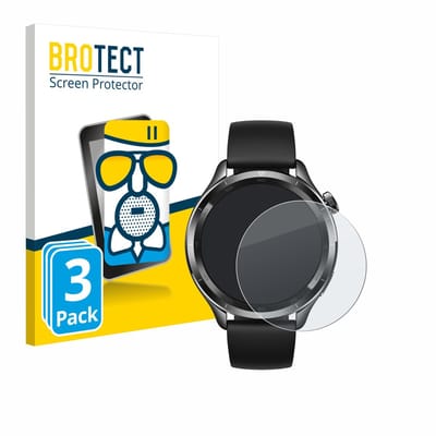 BROTECT - Screenprotector voor Xiaomi Watch S4 (47 mm) - Folie Beschermfolie Beschermglas matte 3 Stuks