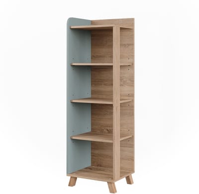 Vicco Karen Halfhoge kast – 40 x 128 cm met 4 compartimenten Sonoma/blauw