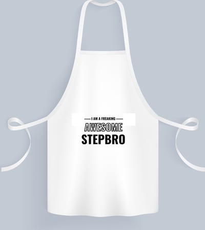 Akyol - i am a freaking awesome stepbro Keukenschort - Broer - de meest geweldigste stiefbroer - verjaardagscadeau - verjaardag - cadeau - cadeautje voor broer - broer artikelen - kado - geschenk - gift - 82 bij 71 cm