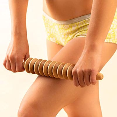 Anti Cellulite Massage Schijf - Massage Roller met Handvat - Maderotherapie van Hout