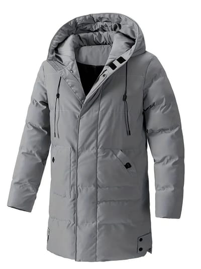 Winterjas Heren - Parka - Winter - Jas - Volwassen - Stijlvol - Grijs - XXS