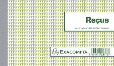 Exacompta 20x Doorschrijfpapier ontvangstbewijzen 10,5x18cm 50 bladen zelfkopiërend papier - - 23170E