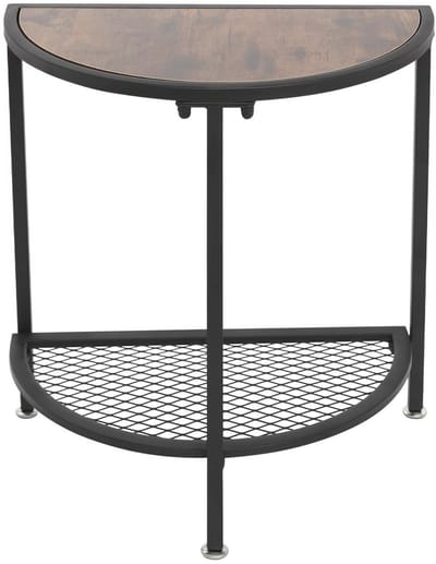 Bijzettafel 50KG - Metaal en Hout, Half rond en Hout en metaal - Voor Woonkamer, Slaapkamer, Eetkamer en Kantoor