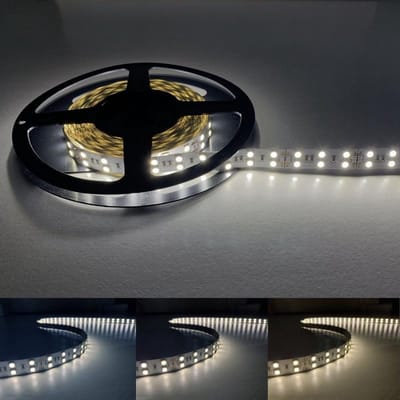 LED strip 24V 5M 5050 IP20 120LED / m Dubbelrijig - Koel wit licht - Overig - Wit Froid 6000K - 8000K - SILUMEN