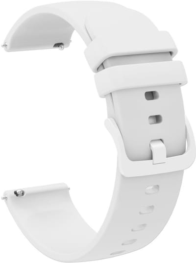 Siliconen bandje - geschikt voor Garmin Vivoactive 4 / Venu 4 (45mm) / Venu 3 / 2 / Forerunner 255 / Forerunner 265 / 570 (47mm) en Polar Vantage M / M2 / V3 / Grit X (Pro) - glad - wit