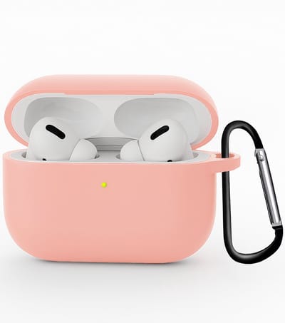 Hoesje - Geschikt voor Apple Airpods Pro 3 - Siliconen Hoes met Clip - Silicone Case Cover - Lichtroze