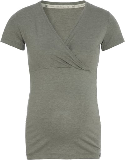 Baby's Only - Zwangerschaps T-shirt Glow Urban Green - Voedingstop gemaakt uit 96% viscose en 4% elastaan - Shirt met borstvoedingsfunctie - S