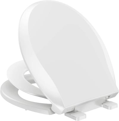 YASFEL Toilet Seat with Built-in Toilet Seat for Toddlers, Potty Training, Toilet Seat for Toddlers, Kids and Adults, White Plastic Toilet Seats, Standard Round Slow Closing,