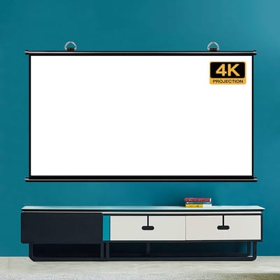Projectiescherm Rolbaar - Beamer Scherm - Thuisbioscoop Creëren - 179 Graden Kijkhoek - 100 Inch 4:3 - Wit