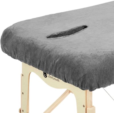 ZenGrowth® Serenza Microvezel Hoeslaken Massagetafel Grijs – Met Uitsparing – Zijdezacht & Sneldrogend – 280 gram/m² – Lengte 180-190 cm – Breedte 70-80 cm – Stretch Materiaal
