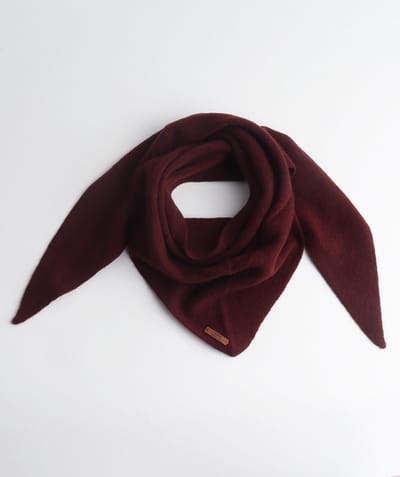 Mini Driehoek Sjaal – Bordeaux Rood – 100% Wol – Gebreid – Petite Scarf – Luxe & Zacht