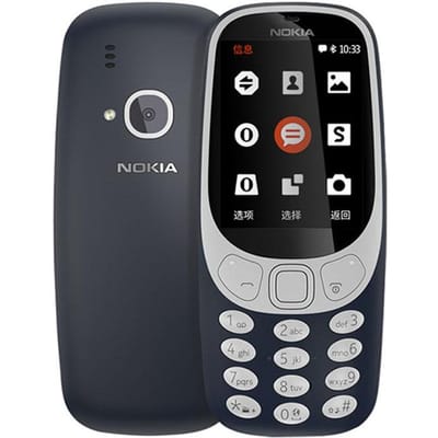 Nokia 3310 débloqué d'origine reconditionné(2017) Téléphone Mobile 2G Double SIM Avec 1/2 SIM No charger bleu