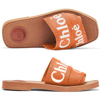 Mules Plates Chloe Chc23u188ef 848 Logo Woody CHC23U188EF 848 (36)