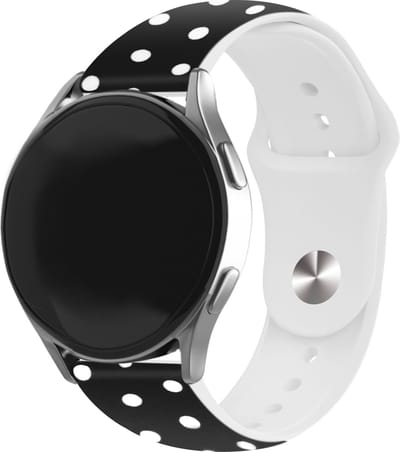 Strap-it Smartwatch bandje 20mm - stippen print siliconen bandje geschikt voor Samsung Galaxy Watch 7 (40 & 44mm) / Watch 6 (Classic) / Watch 5 / 5 Pro / Watch 4 (Classic) / Watch 3 41mm / Watch 42mm / Active (2) / Watch FE / Gear Sport