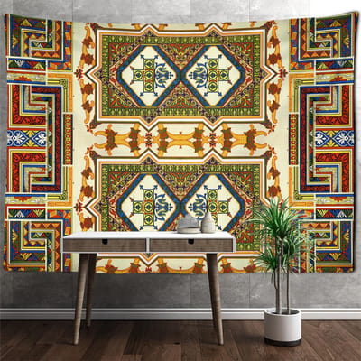 Europees Vintage Patroon Wandtapijt Wandhanger Boho Psychedelisch Hekserij Mandala Kunst Achtergrondstof Woondecoratie 95x70cm
