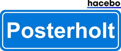 Hacebo - Plaatsnaam Sticker - 29x10 CM - Posterholt sticker - Verkeersborden sticker - grappige cadeaus - Posterholt