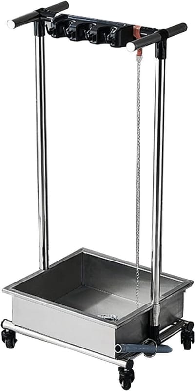 Schoonmaakwagen met wielen - Mobiele organizer - Efficiënt schoonmaken - Veilige gereedschapsklemmen - Meerdere maten - Zilverkleurig