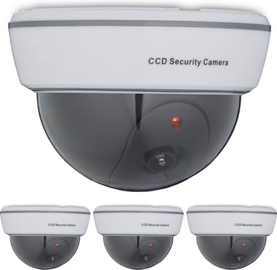 4x dummy dome camera - nepcamera - knipperende led - binnen & buiten - wit