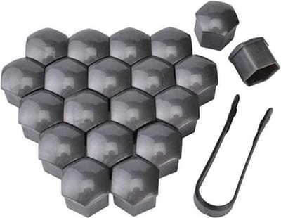 Wielmoerkapjes 17mm - Set van 20 stuks - Grijs - Moer Cover Auto