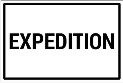 Expedition bord | gecoat dibond materiaal | 30 x 20 cm