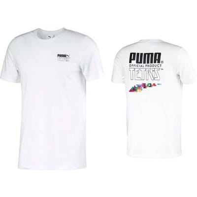 Puma x Mens Tetris Korte Mouw Wit T-shirt 597138 02