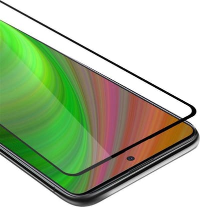Cadorabo Screenprotector geschikt voor Samsung Galaxy A71 5G Volledig scherm pantserfolie Beschermfolie in TRANSPARANT met ZWART - Gehard (Tempered) display beschermglas in 9H hardheid met 3D Touch
