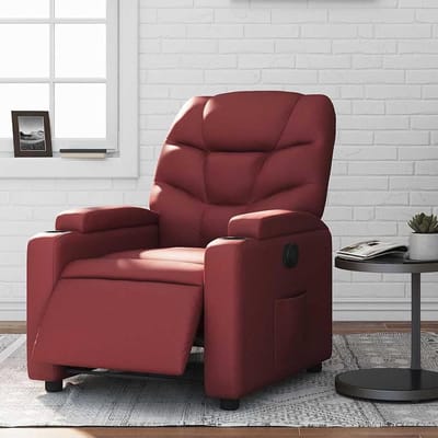 Elektrische Relaxstoel - Comfortstoel Zithoogte - Ontspannen TV Kijken - Elektrische Kantelfunctie - 50 cm Zitbreedte - Wijnrood